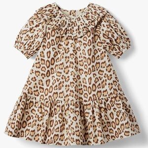 NEW Janie and Jack Leopard Puff Sleeve Ruffle Dress 2T